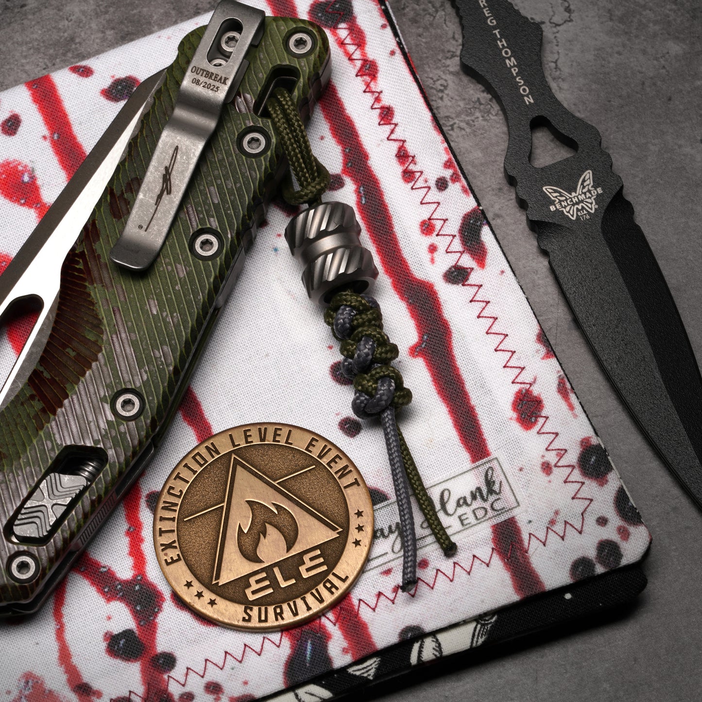 Two-Tone 275 Paracord Knife Lanyard | Stonewashed Titanium Bead