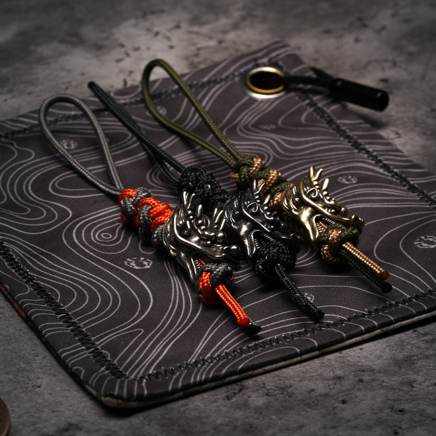 Two-Tone 275 Paracord Knife Lanyard | Dragon Bead