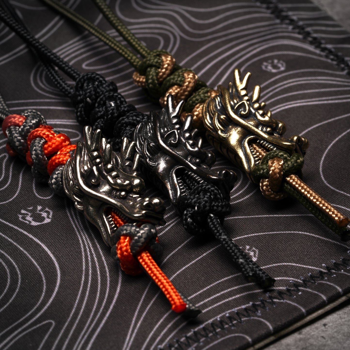 Two-Tone 275 Paracord Knife Lanyard | Dragon Bead