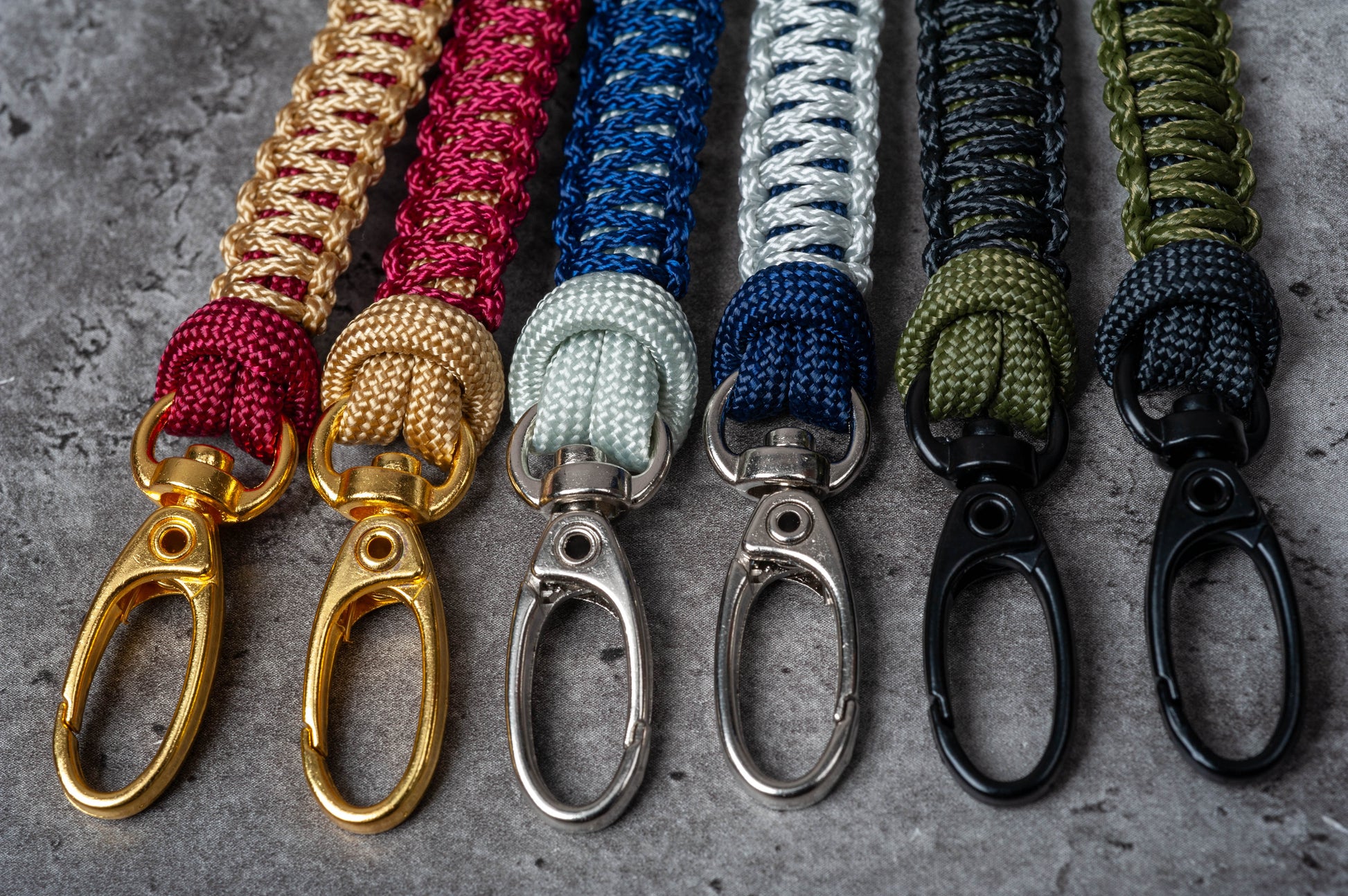 Two Color Paracord ID Lanyard with Breakaway Clasp (Free Badge Holder Included) | Choose from 105 Colors Silver