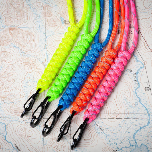 Reflective Paracord ID Lanyard | 14 Colors with Reflective Tracers | Breakaway Clasp, Badge Holder | Customizable Length | Handmade USA Made