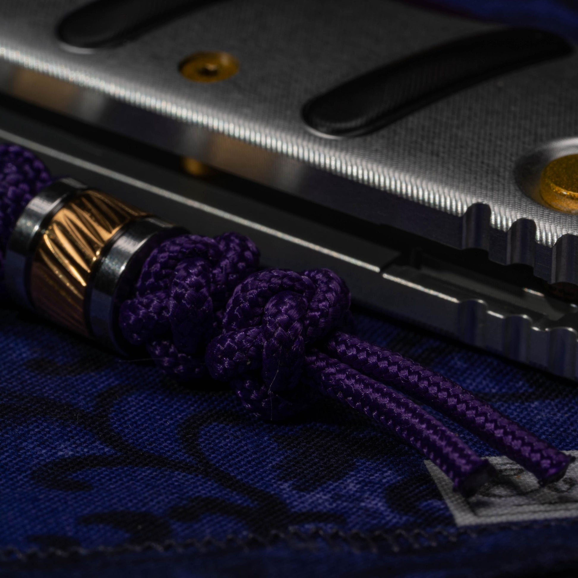 275 Paracord Diamond Knot Knife Lanyard With Dual Two Tone Stainless Steel Beads | Choose From 70 Cord Colors | 6 Bead Choices
