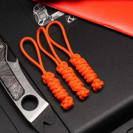 275 Paracord Zipper Pulls With 275 Paracord Center (3 Pack)