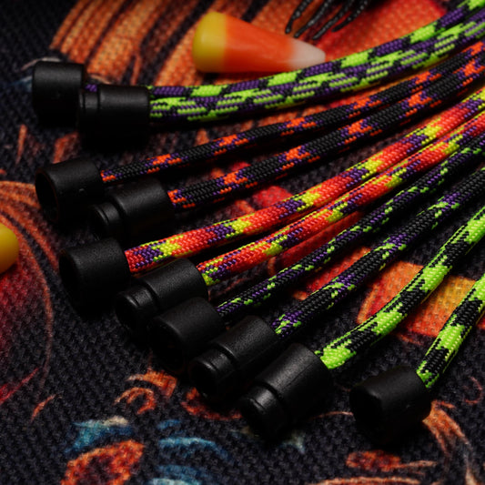 Minimal Paracord ID Lanyard: 24 Halloween Colors, Breakaway Clasp, ID Holder