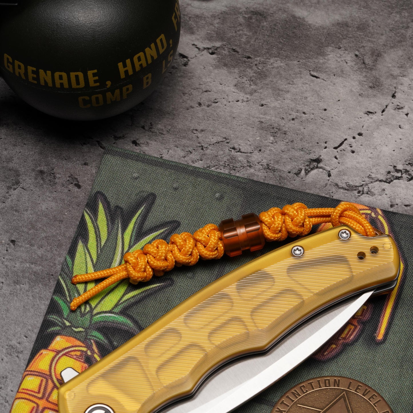 275 Paracord Diamond Knot Knife Lanyard With Ultem Bead