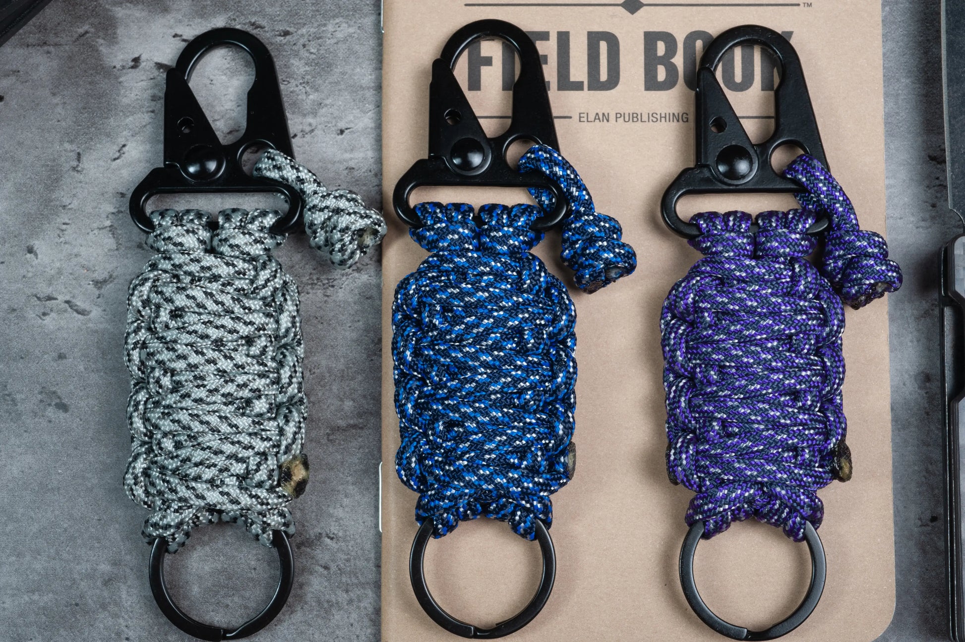 Extinction Level Event HK Hook and Triangle Carabiner EDC Tactical Paracord Keychain | Choose Your Colors