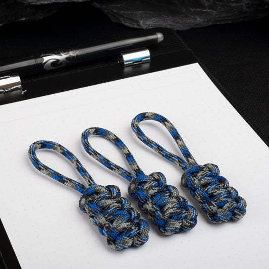 Extinction Level Event Cobra Knot Paracord Zipper Pulls (3-Pack) | Choose From 105 Colors