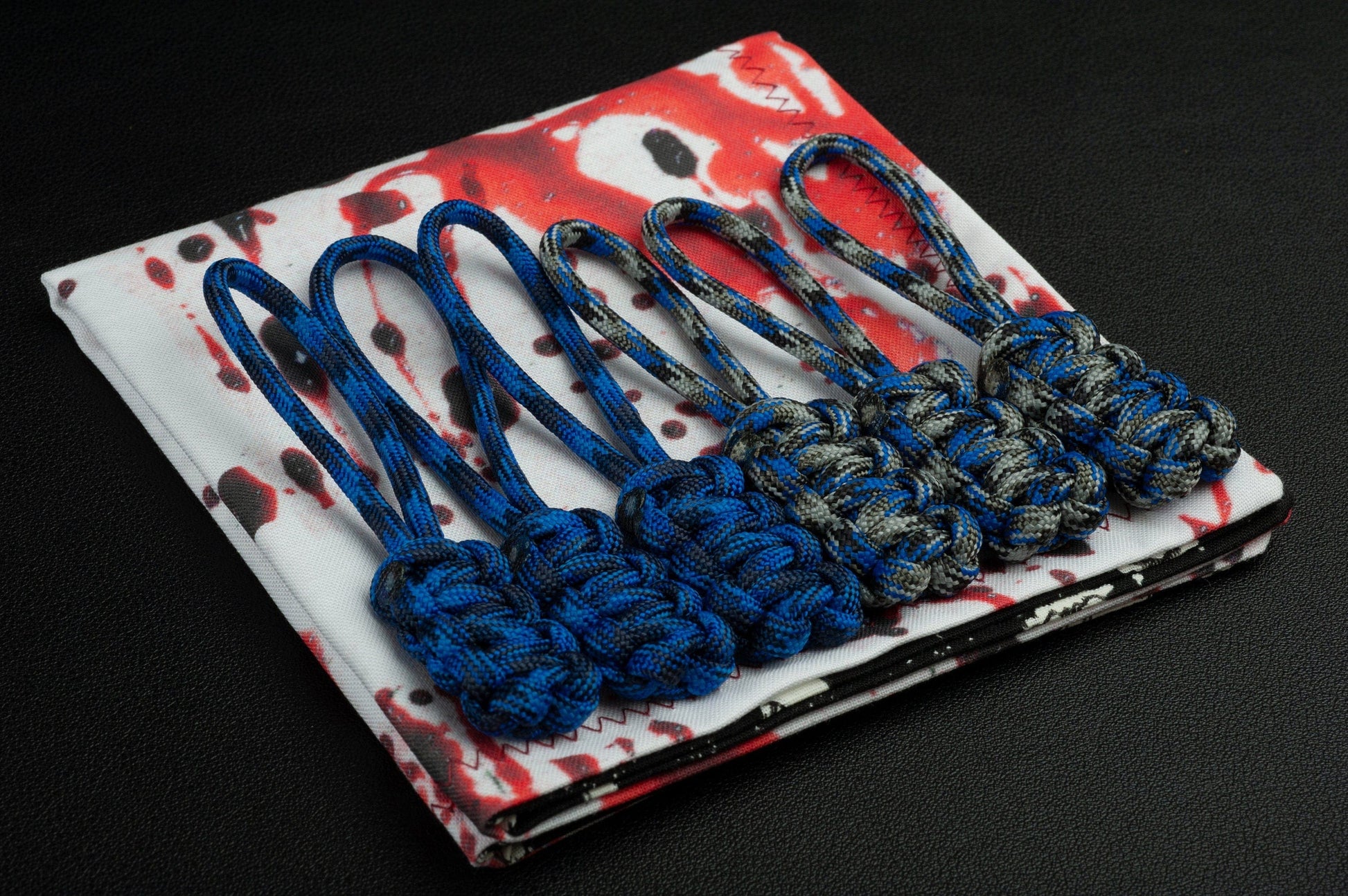Pack of Three 3 1/2 Paracord Zipper Pull (Thin Blue Line) [Combined  Shipping]