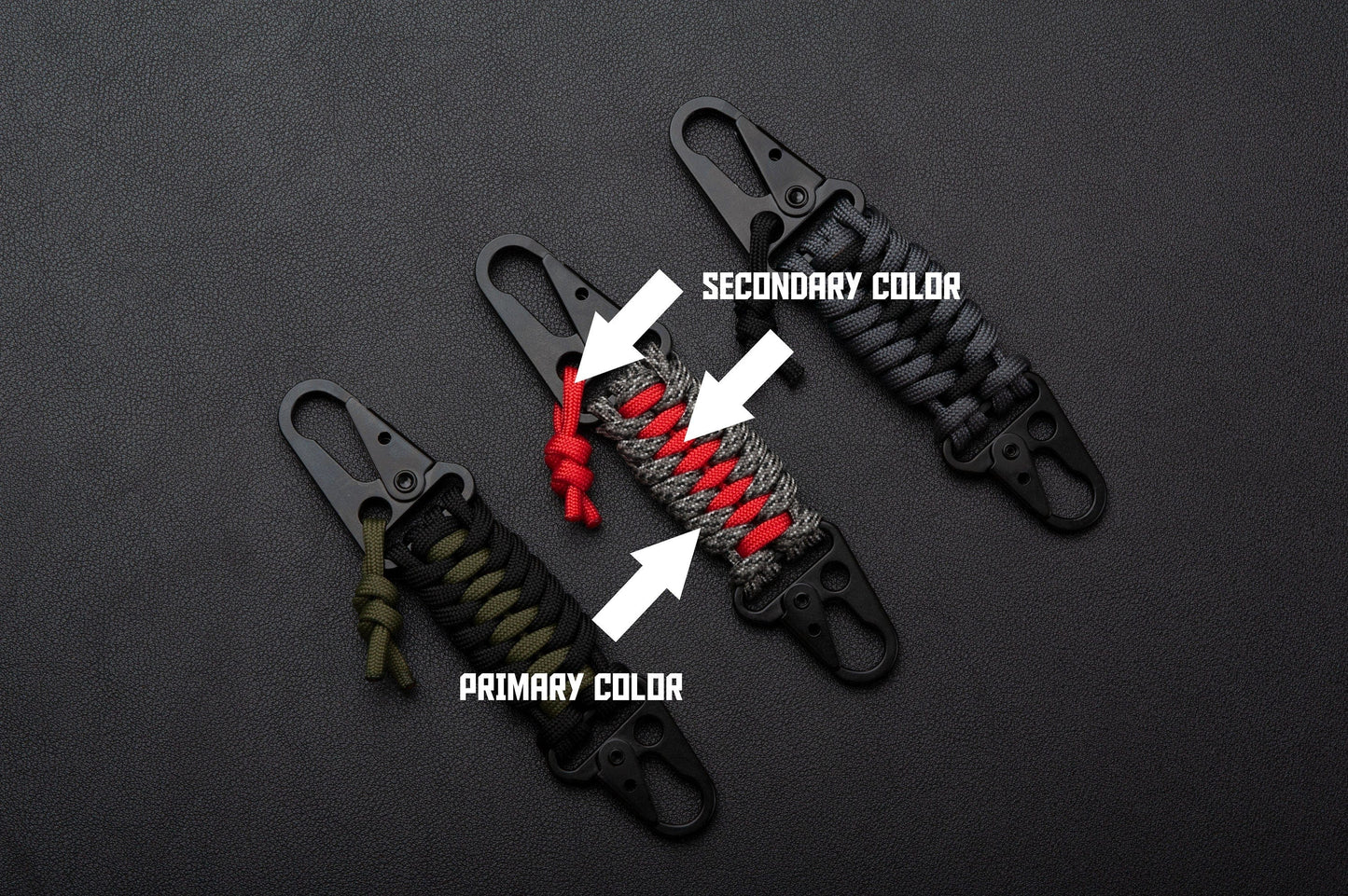 Extinction Level Event Dual HK Hook EDC Tactical Paracord Keychain | Choose Your Colors