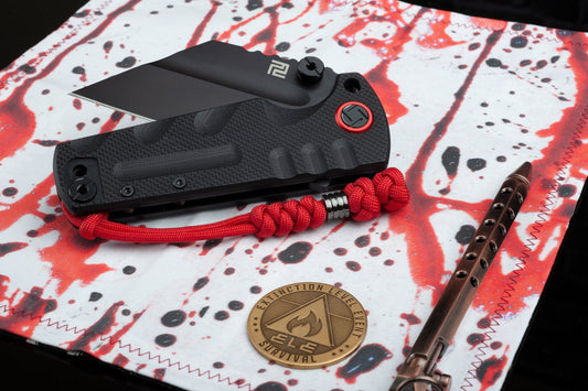 Extinction Level Event EDC Paracord Knife Lanyard With A Black Bead | Choose From 105 Colors and 2 Bead Styles
