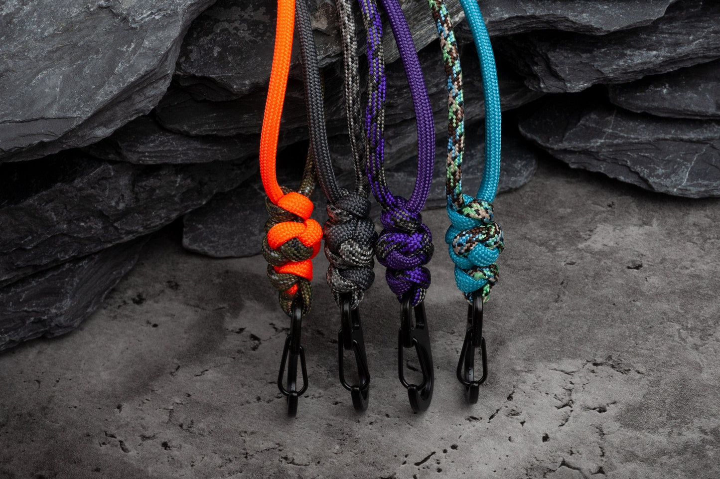 Two Color Minimal Paracord ID Lanyard with Breakaway Clasp and Metal Carabiner (Free Badge Holder Included) | 70 Colors To Choose From