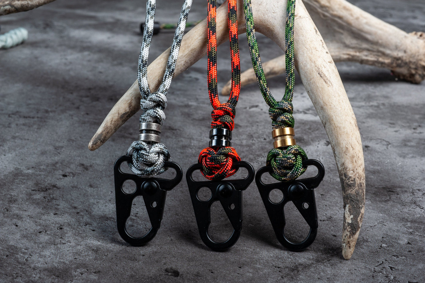 HK Hook Paracord Neck Lanyard With Choice of 5 Beads | Breakaway Clasp | Camo Collection